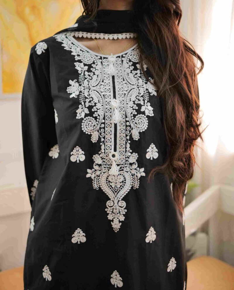 Embroidered Dress-3PC - Image 5