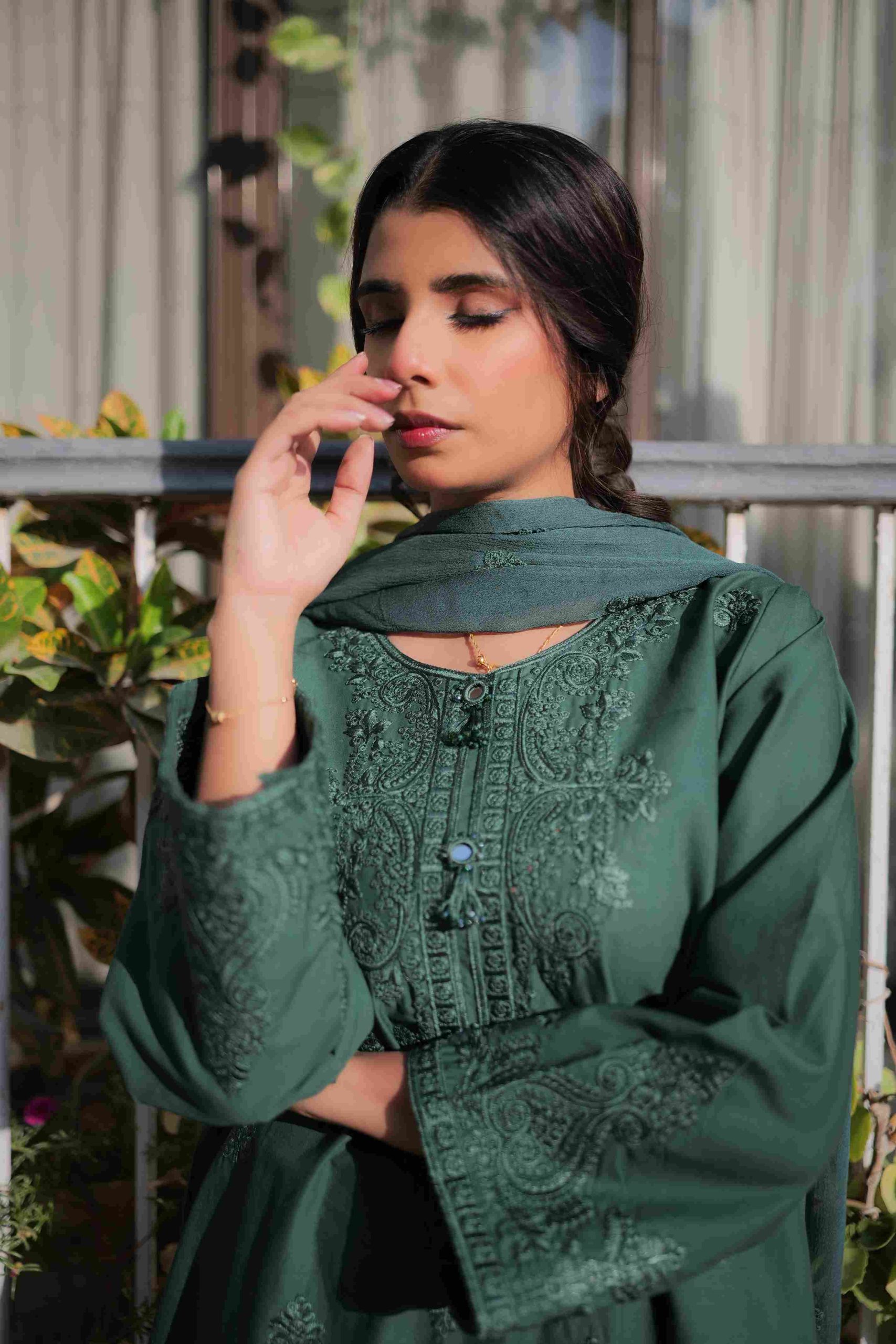 Embroidered Dress-3PC - Image 4