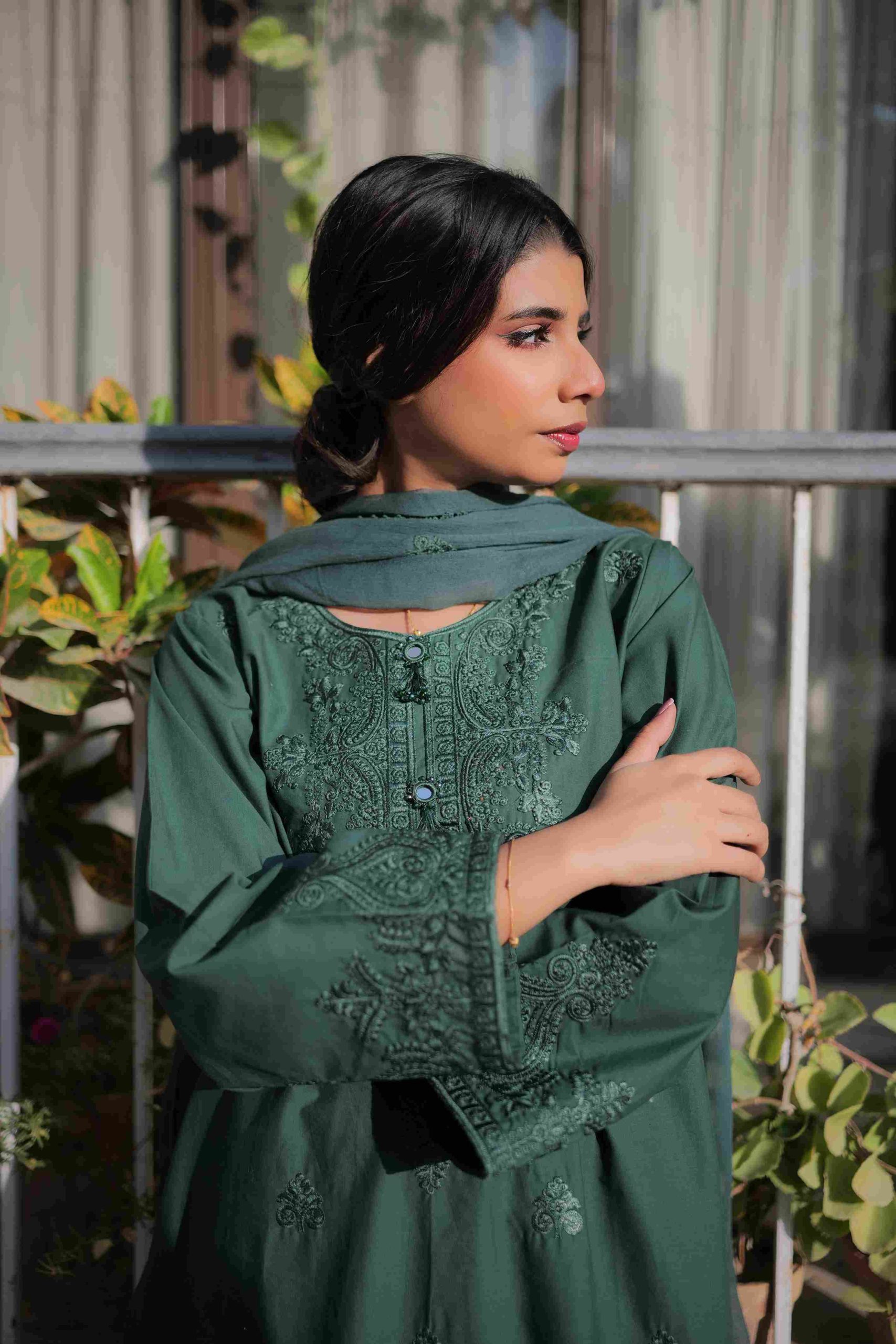 Embroidered Dress-3PC - Image 5