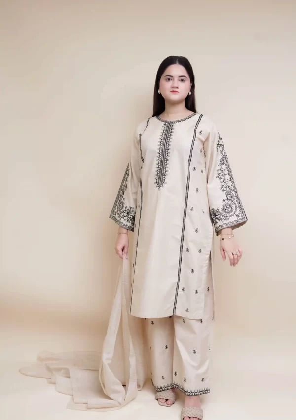 Embroidered 3pc suit – EM3PCBG01