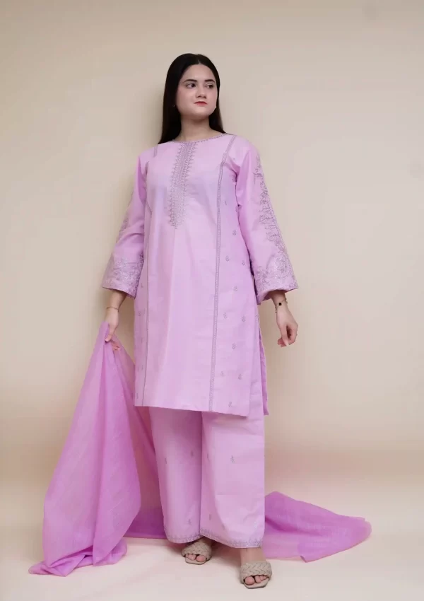 Embroidered 3pc suit – EM3PCLL01