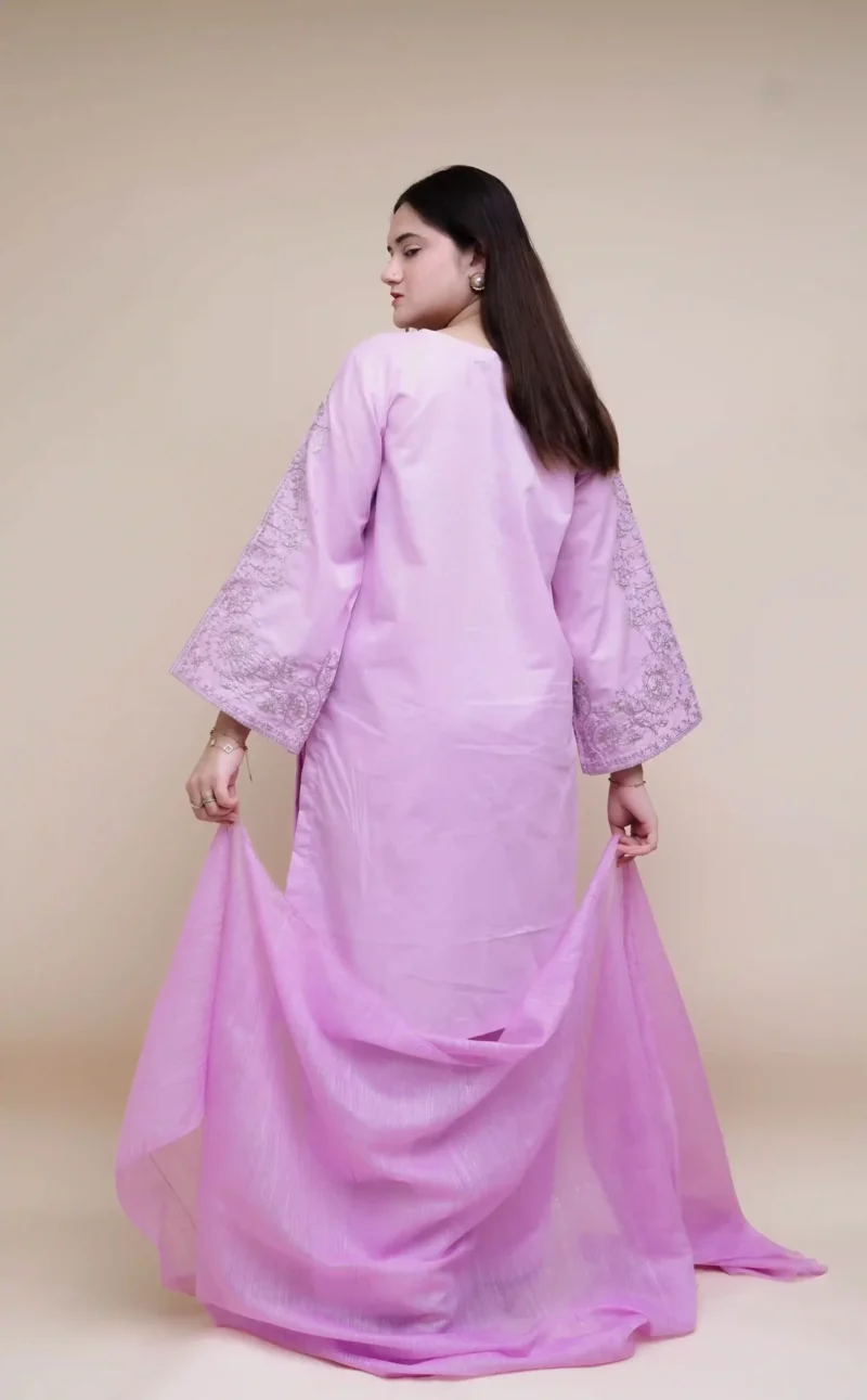Embroidered 3pc suit - EM3PCLL01 - Image 7