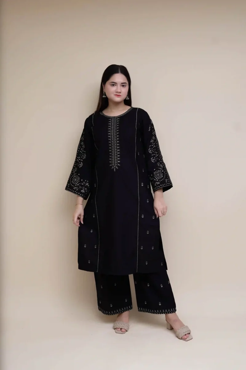 3pc Embroidered dress - EM3PCBL01 - Image 2