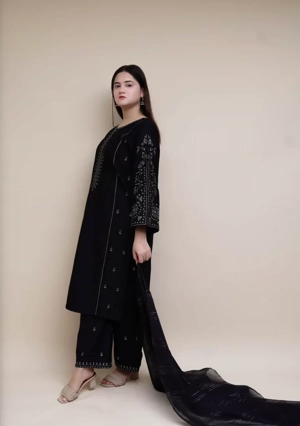 3pc Embroidered dress – EM3PCBL01