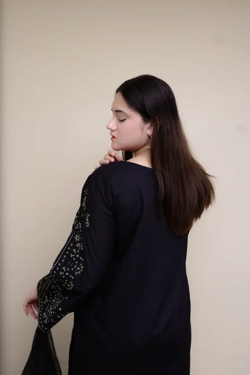 3pc Embroidered dress - EM3PCBL01 - Image 4