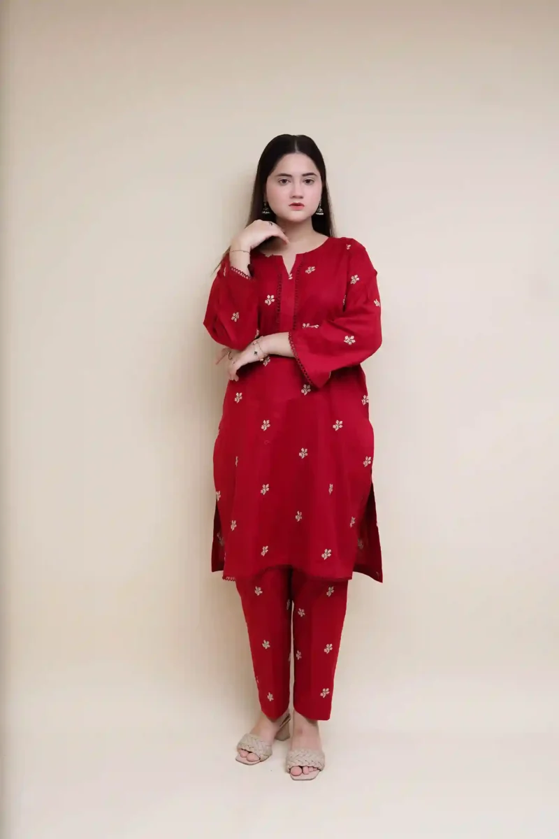 Embroidered 2PC - EM2PCRD01 - Image 3