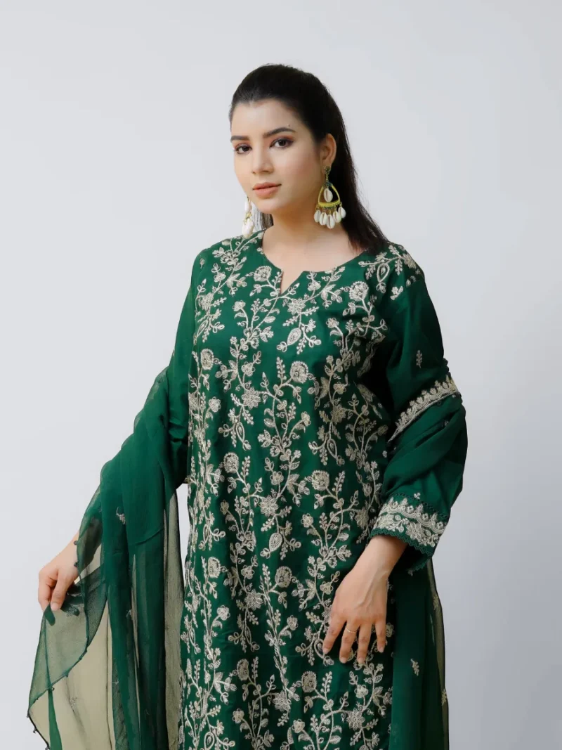 Luxury Pret 3 Piece Suit - EM3PC5CGR01 - Image 4