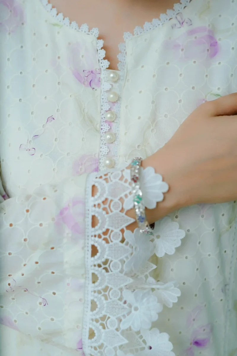 Embroidered Chikankari 3PC - EMCHK3PCR01 - Image 5