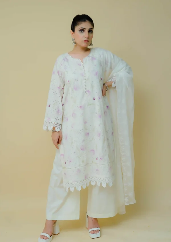 Embroidered Chikankari 3PC – EMCHK3PCR01