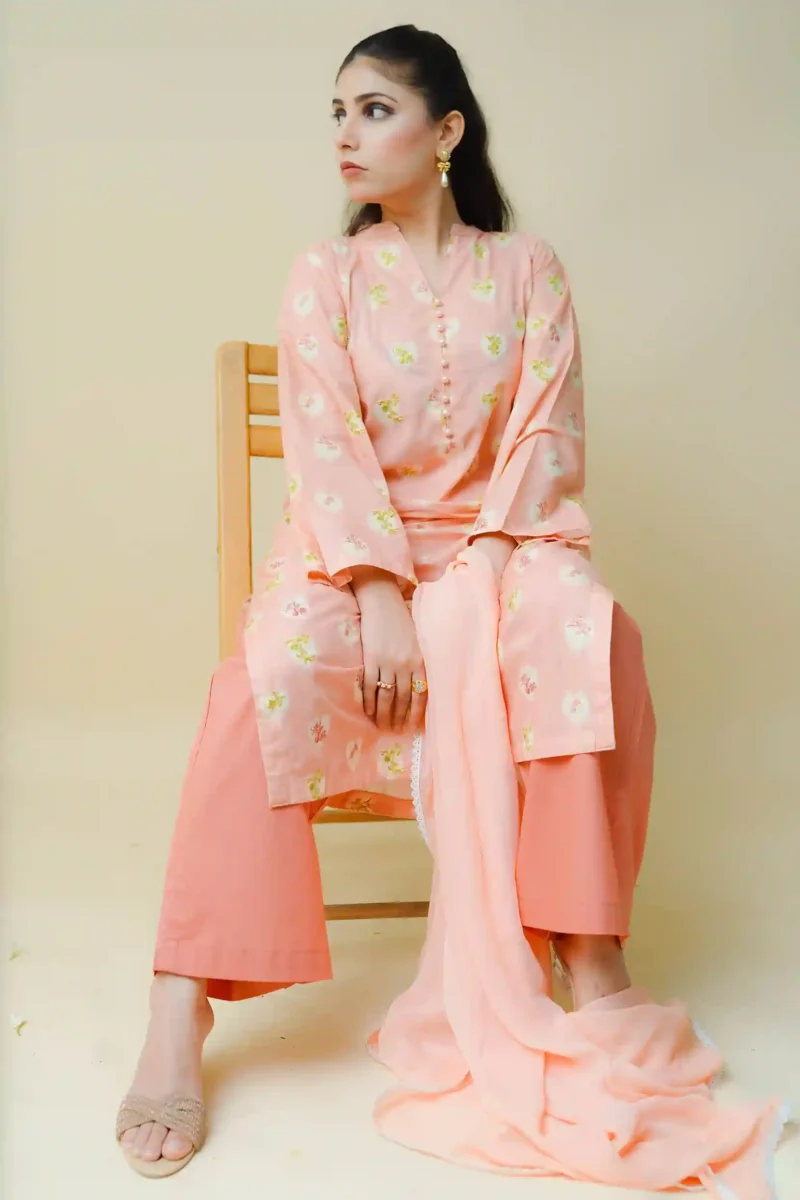 Embroidered 3 Piece Suit - EM3PCPE01 - Image 7