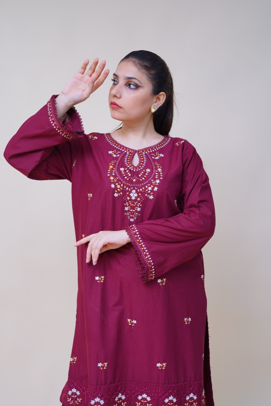 Embroidered 2pc dress – 2498