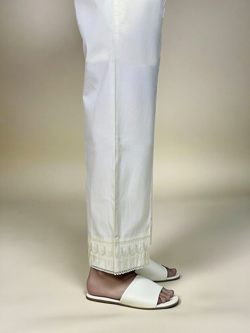 Embroidered Off White Plazo - Image 2