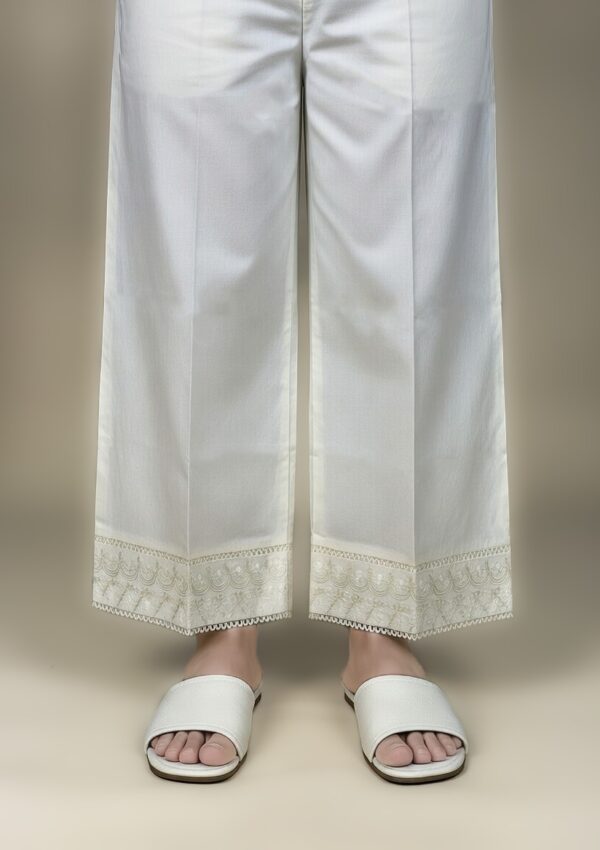 Embroidered Off White Plazo