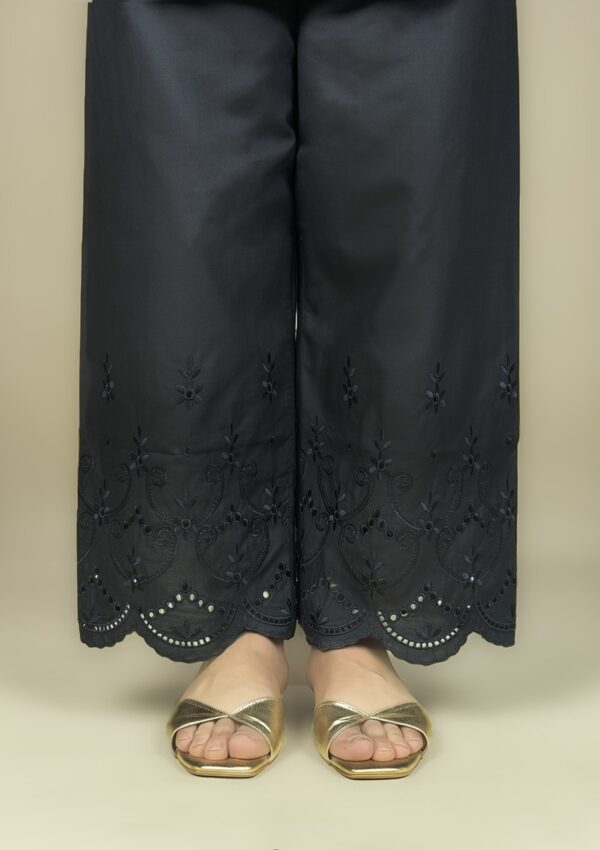 Embroidered Black Plazo