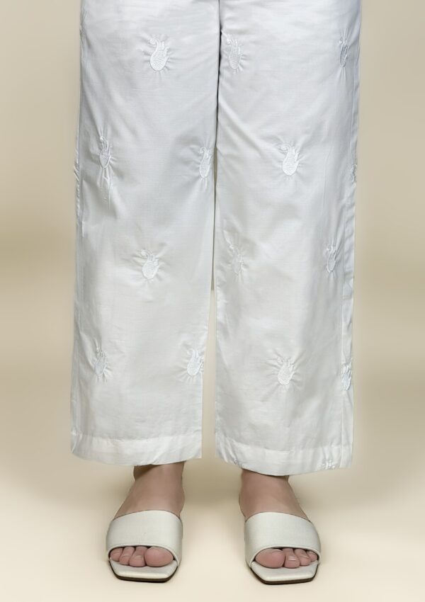 Embroidered Off White Plazo