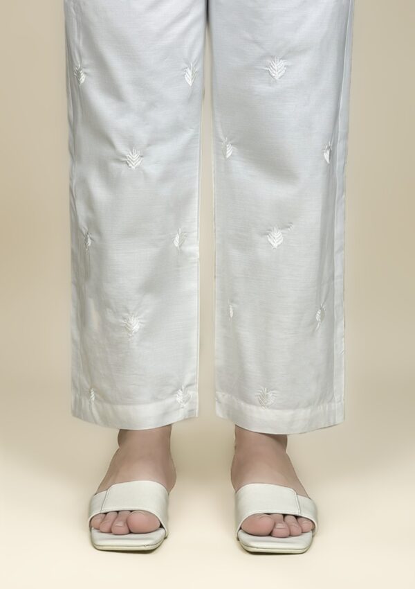 Embroidered Off White Plazo