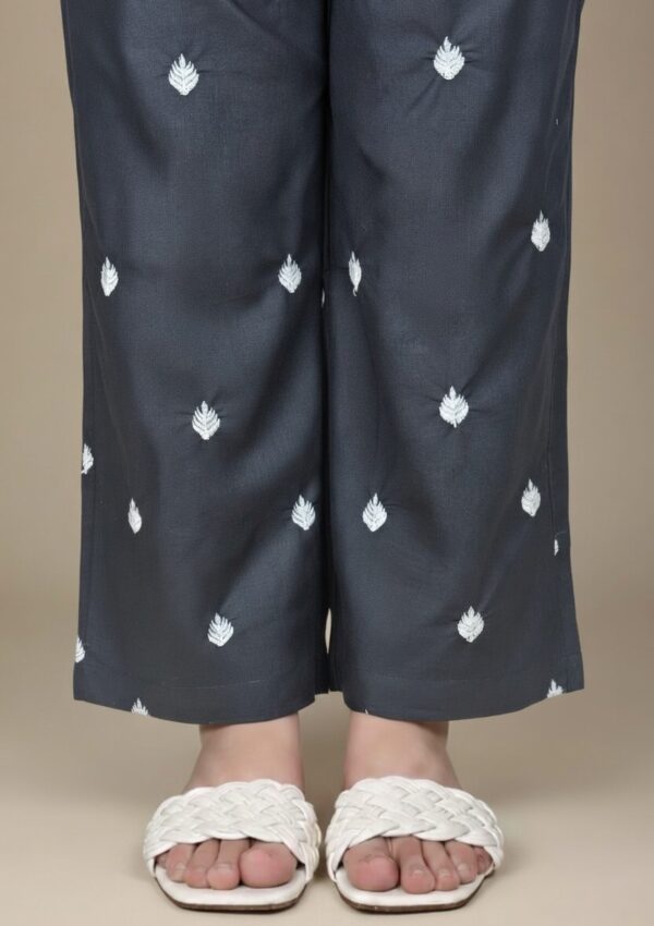 Embroidered Black Plazo