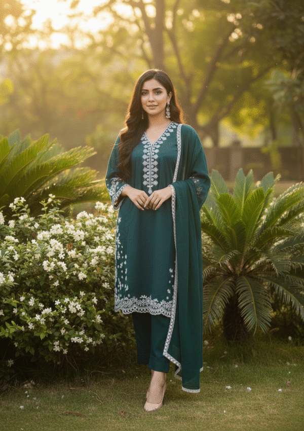 Embroidered 3pc dress – 6252