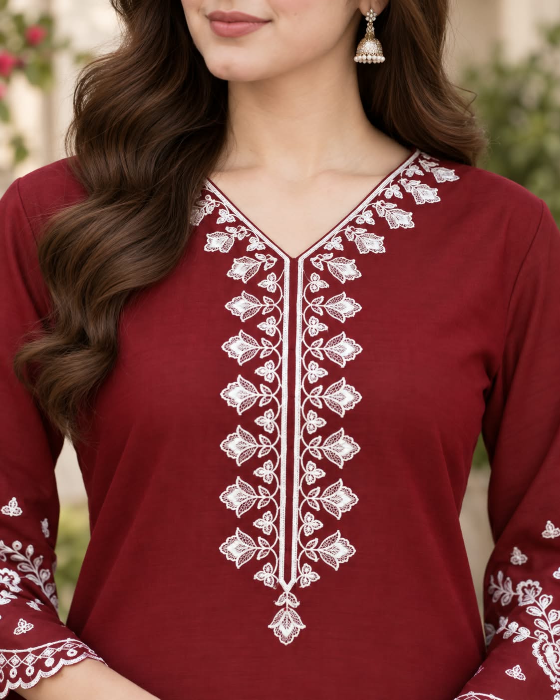 Embroidered 3pc dress - 1747 - Image 2