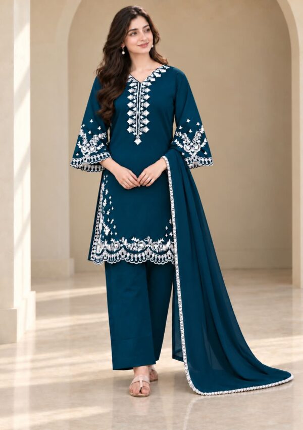 Embroidered 3pc dress – 1745