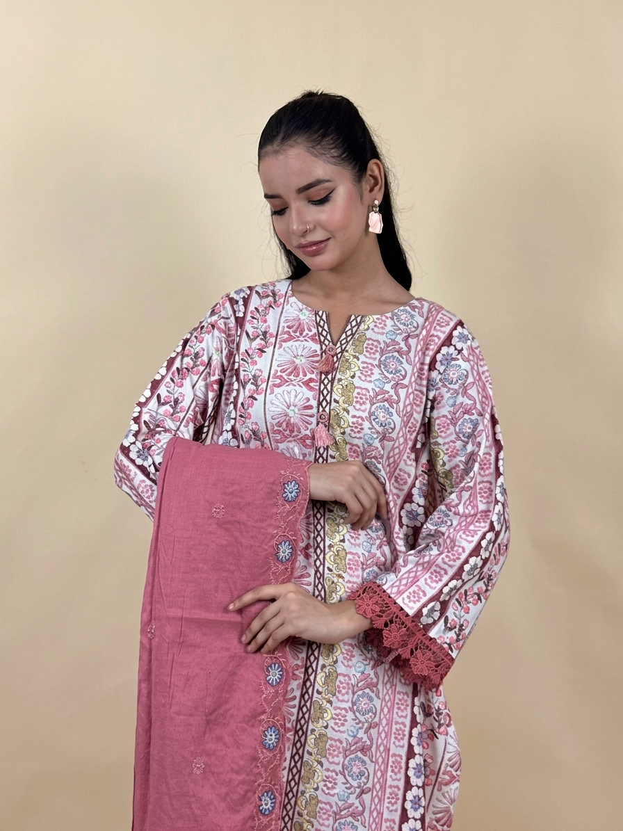 Luxury Pret 3pc dress - A9032 - Image 3