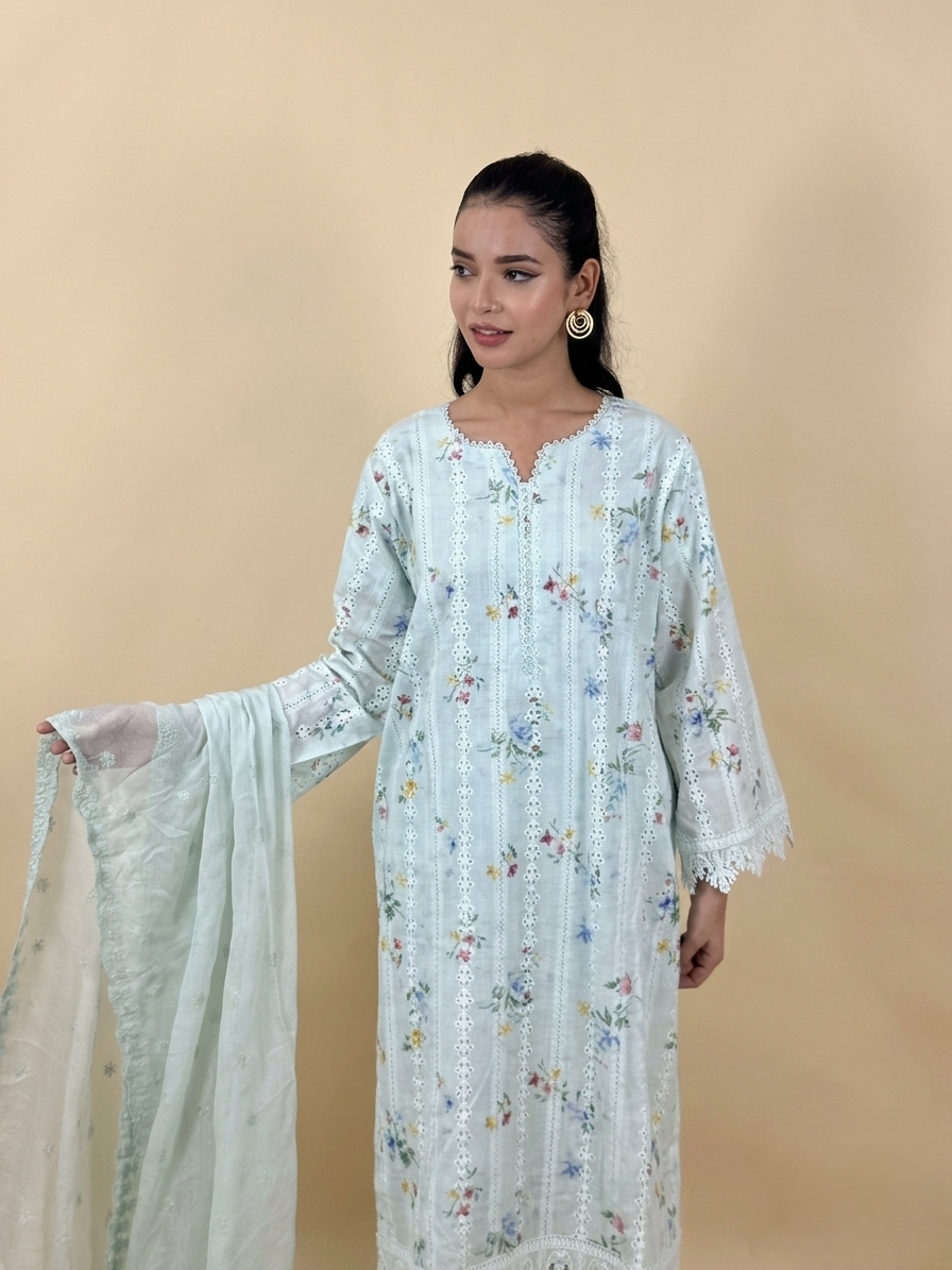 Luxury Pret 3pc dress - A9031 - Image 3