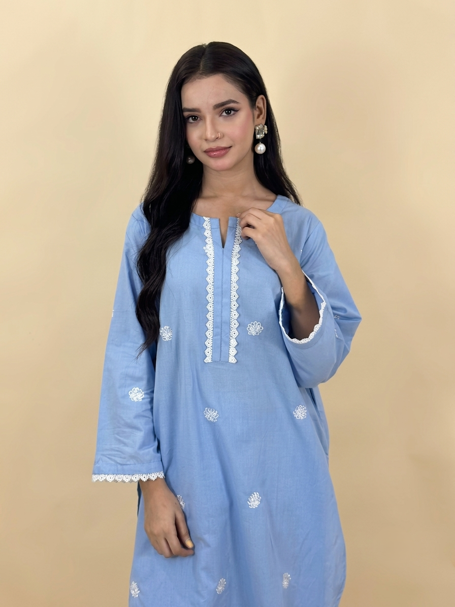 2pc Co-Ord Set With Farshi Shalwar - A1111 - Image 5