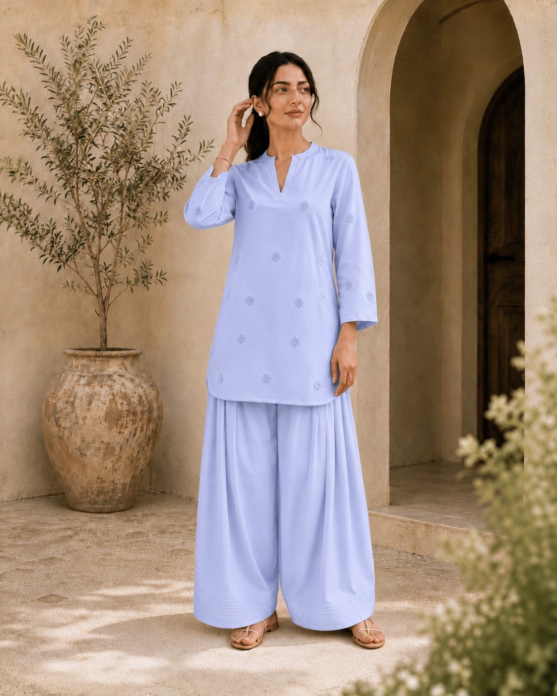 2pc Embroidered Co-Ord Set - 1016 - Image 3