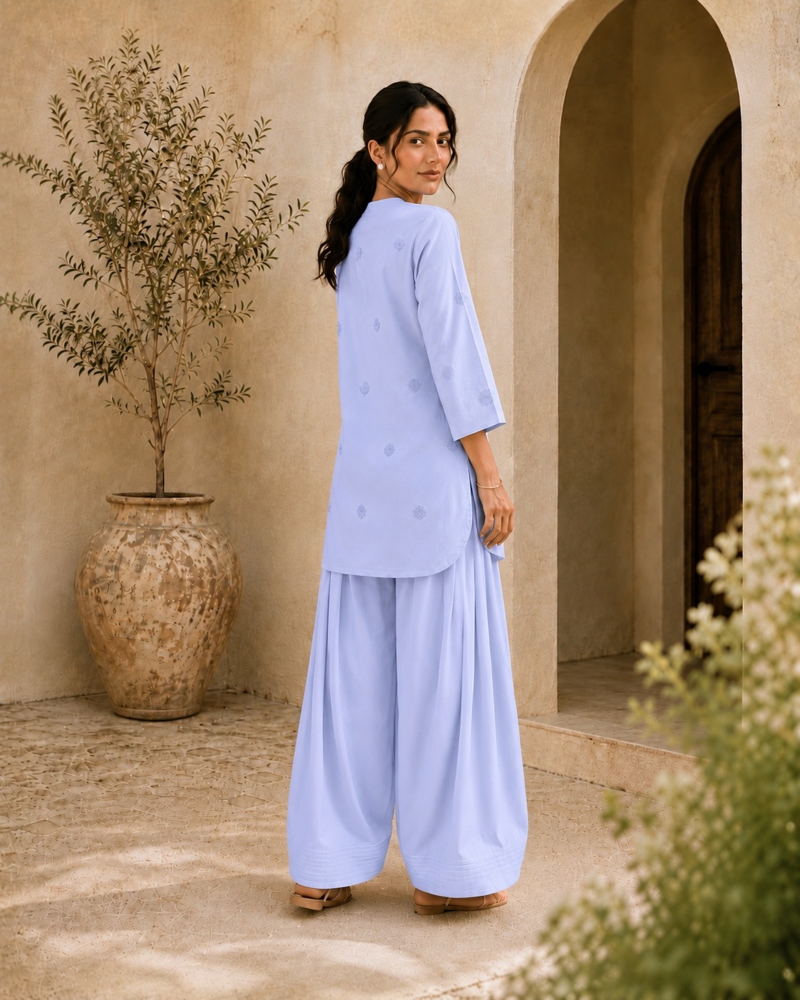 2pc Embroidered Co-Ord Set - 1016 - Image 7