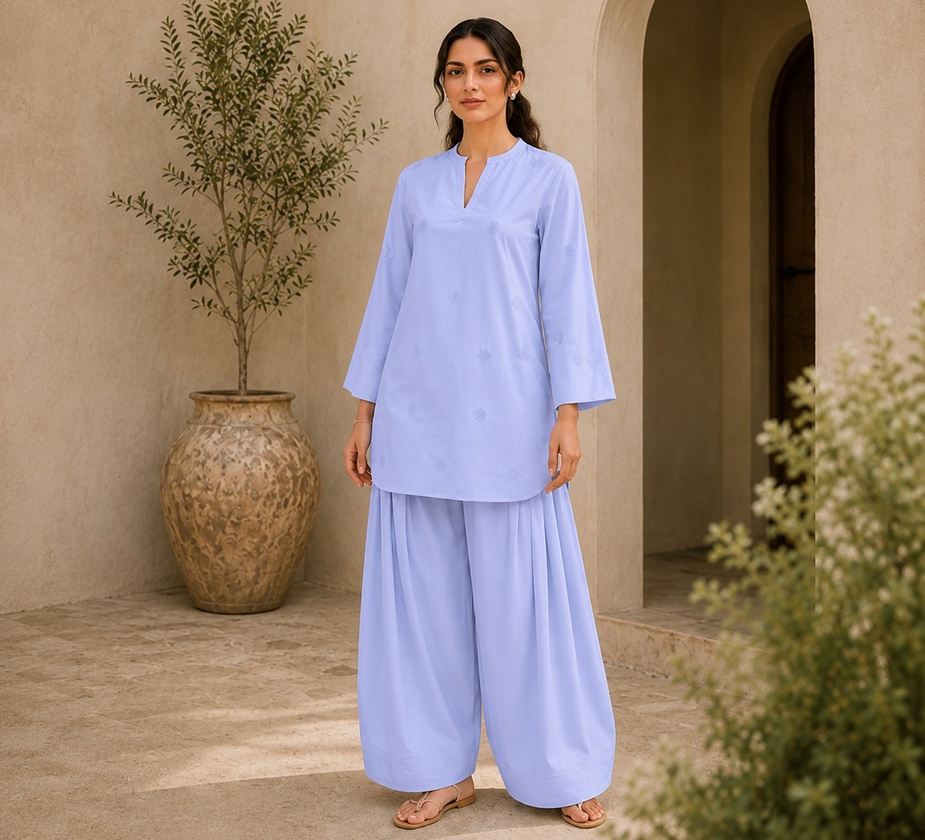 2pc Embroidered Co-Ord Set - 1016