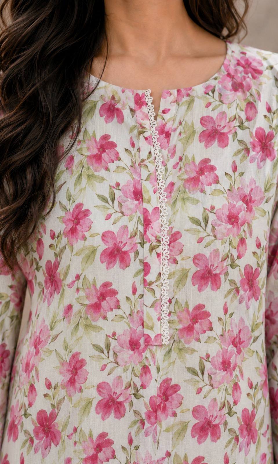 2pc Summer Co-Ord Set With Farshi Shalwar- 2014 - Image 3