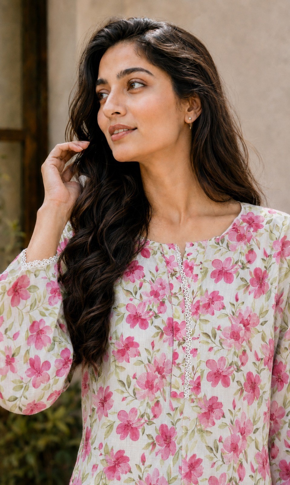 2pc Summer Co-Ord Set With Farshi Shalwar- 2014 - Image 2