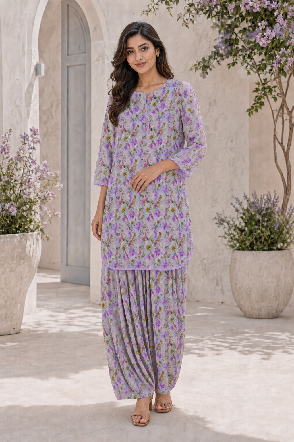 2pc Summer Co-Ord Set With Farshi Shalwar- 2020 - Image 5