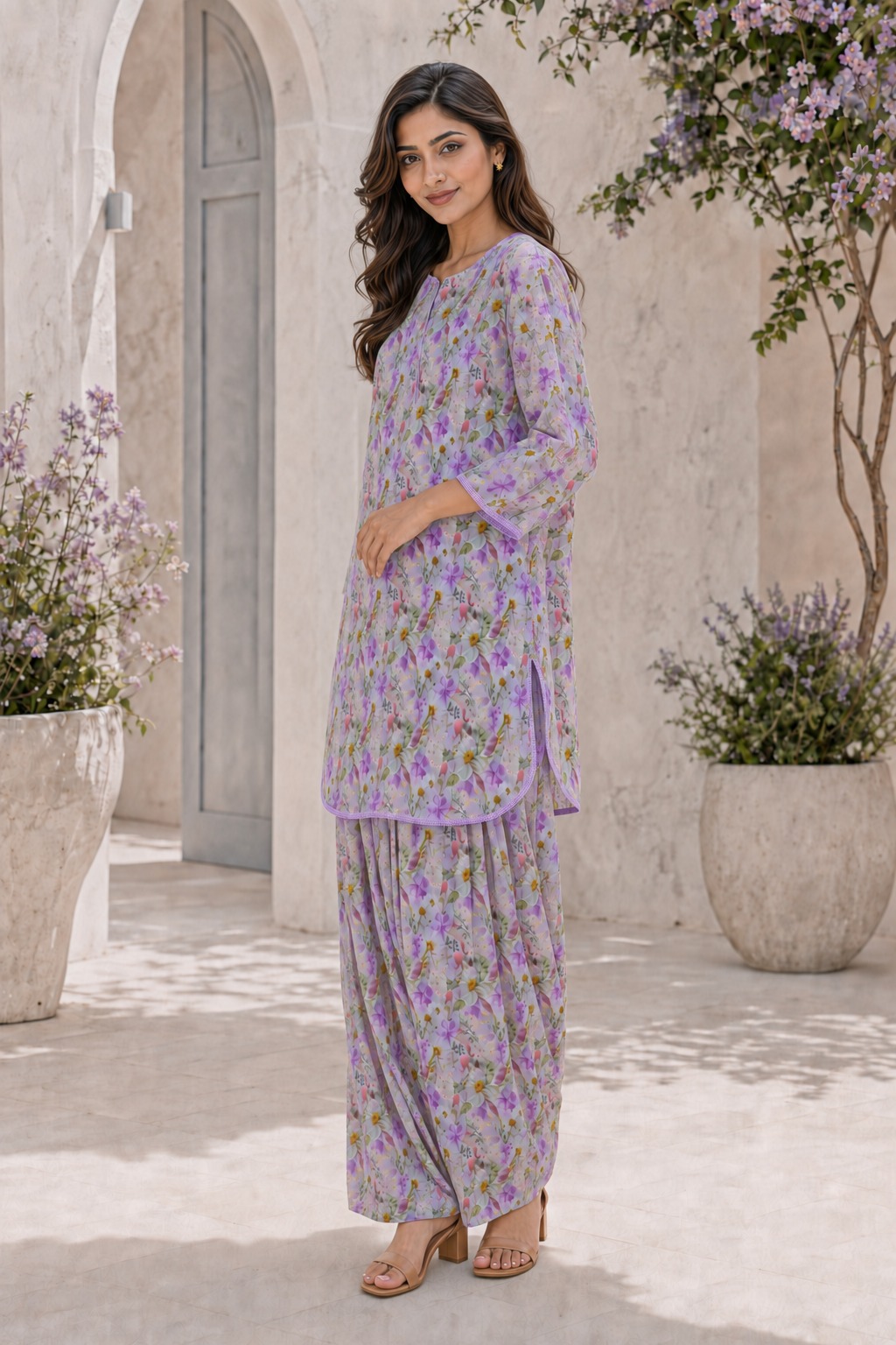 2pc Summer Co-Ord Set With Farshi Shalwar- 2020 - Image 3