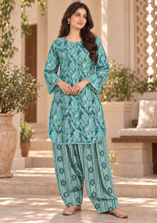 2pc Co-Ord Set With Farshi Shalwar- 1755