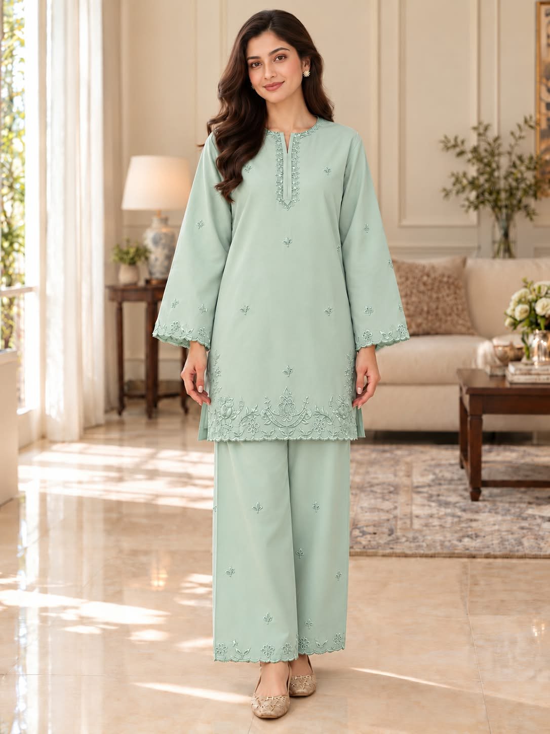 2PC Embroidered - 1791